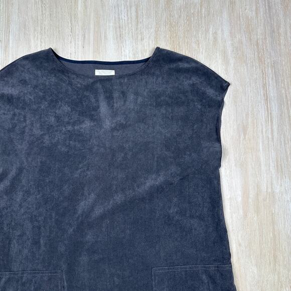 Aritzia Wilfred Free Nori Vegan Faux Suede Boxy Pockets Lagenlook Shift Dress S - Picture 2 of 14